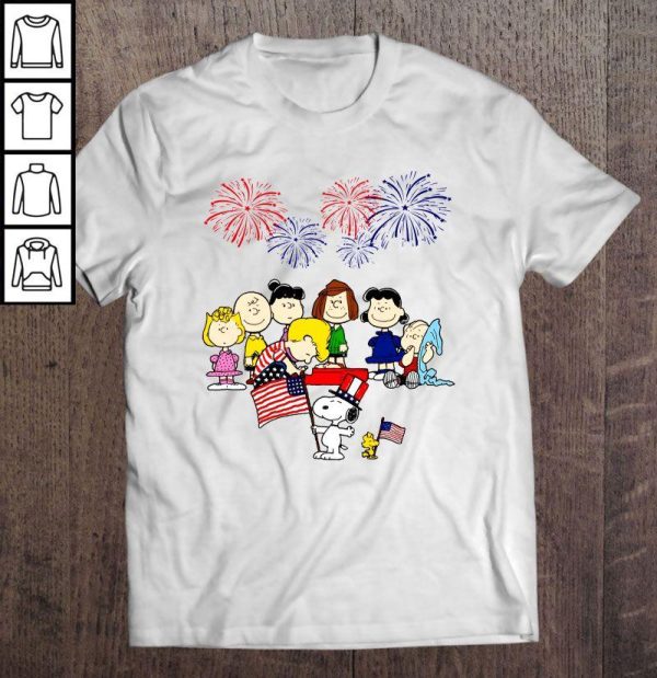 4th Of July Peanuts Group American Flag Unisex T-Shirt, Sweatshirt, Hoodie