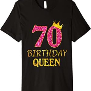 70Th Birthday Queen Woman Birthday Gold Crown Classic T-Shirt