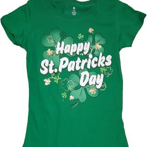 St Patrick’S Day Flowers Happy St Patrick’s Day With Shamrock Flower Classic T-Shirt