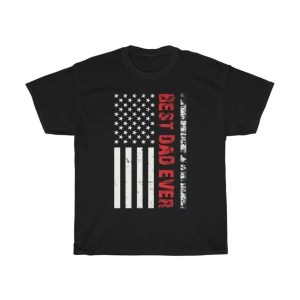 Best Dad Ever with American Flag Classic T-Shirt