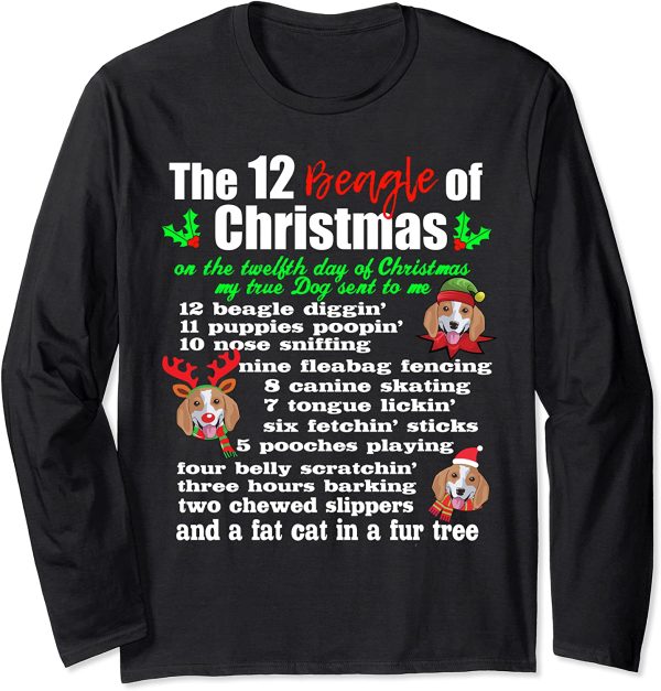 Funny 12 days of Christmas Beagle Dog Lover Unisex Sweatshirt