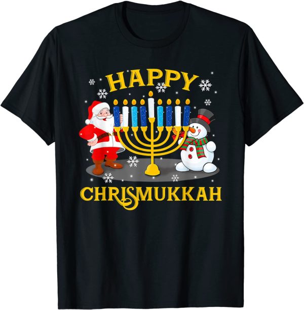 Happy Chrismukkah Funny Hanukkah Santa Claus Christmas Jewis Unisex T-shirt