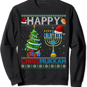 Happy Chrismukkah Jewish Christmas Hanukkah Chanukah Classic T-shirt, Sweatshirt, Hoodie