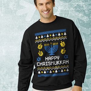 Happy Chrismukkah Ugly Christmas Sweater Style Hannukah