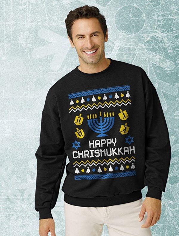 Happy Chrismukkah Ugly Christmas Sweater Style Hannukah