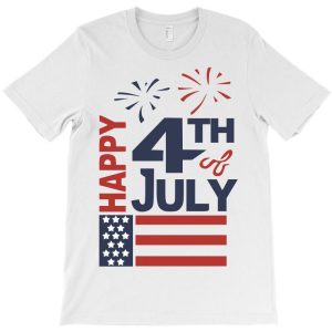 Happy Independence Day 4th of July USA Flag and Fireworks Classic T-Shirt