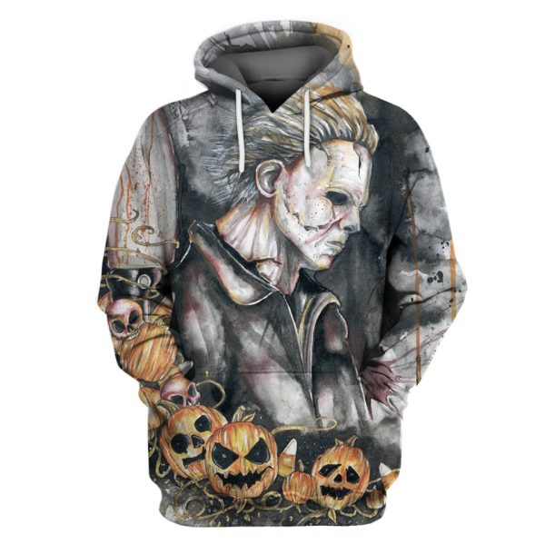 Horror Halloween Michael Myers 3D Hoodie All Over Printed