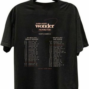 Shawn Mendes Wonder The World Tour 2022 Merch T-Shirt
