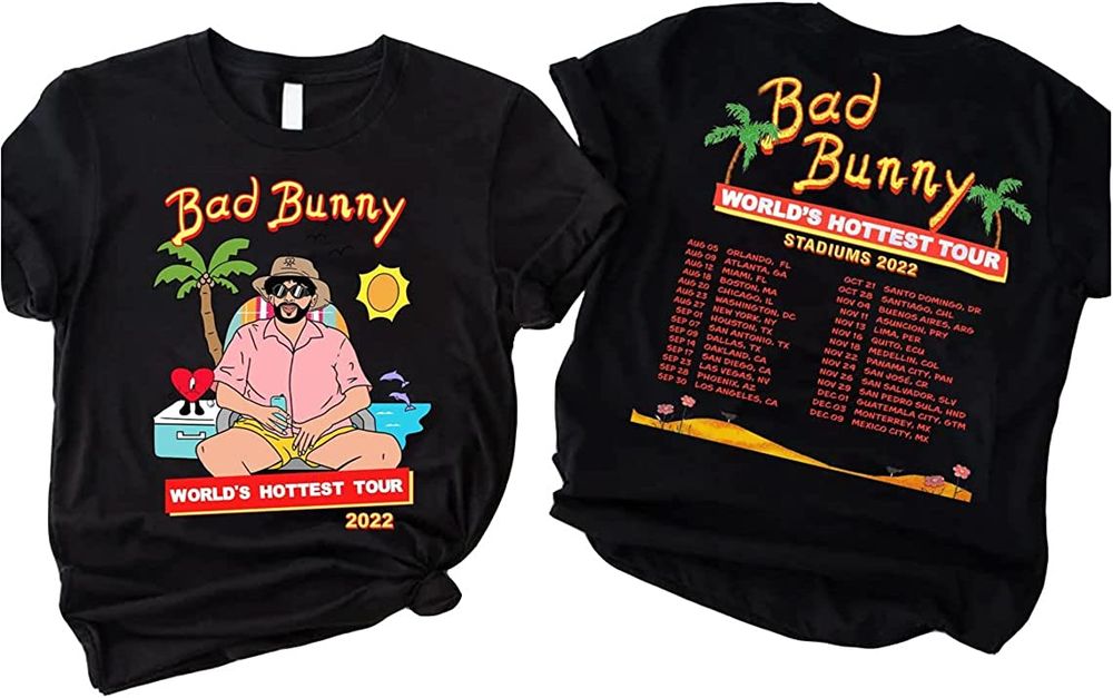 Official Bad Bunny Un Verano Sin Ti Merch Blue World's Hottest Tour 2022  New Art T-Shirt – Teepital – Everyday New Aesthetic Designs
