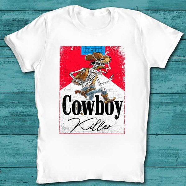 Cowboy Killer Graphic Jason Aldean Skeleton Cowboy T-Shirt