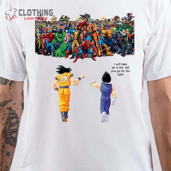 Dragon Ball Super Goku And Vegeta Vs Marvel T-Shirt