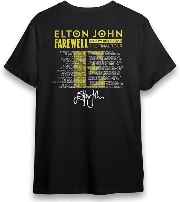 Elton John Farewell Yellow Brick Road The Final Tour 2022 Dates Concert Music T-Shirt