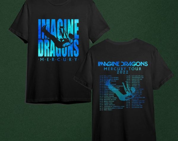 Imagine Dragons Mercury Tour Dates 2022 Believer Bones Sharks T-Shirt