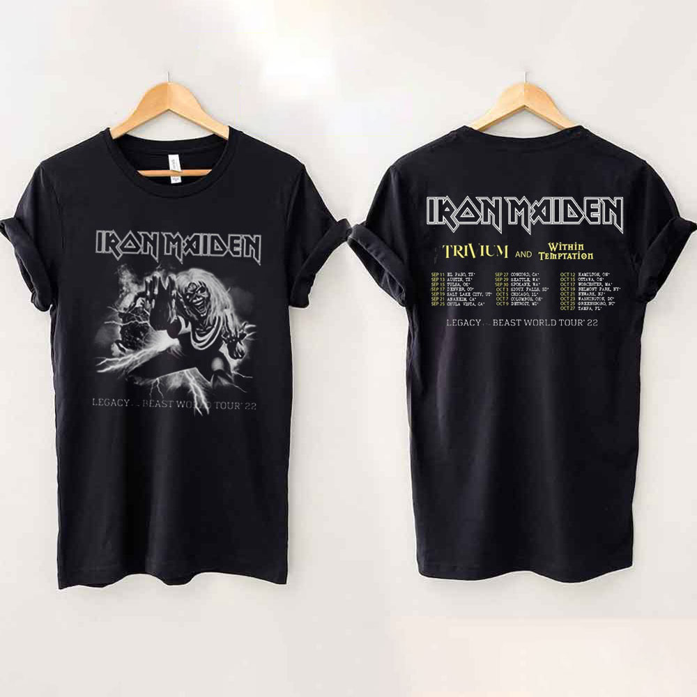 Iron Maiden Legacy Of The Beast Tour 2022 Trivium and Within Temptation T-Shirt - ClothingLowPrice