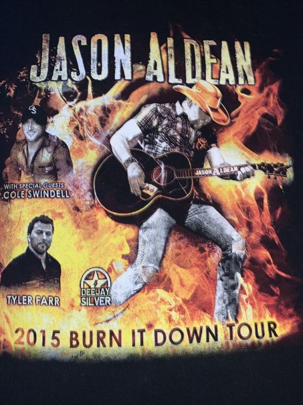 Jason Aldean 2022 Burnin It Down Concert Tour 2015 T-Shirt