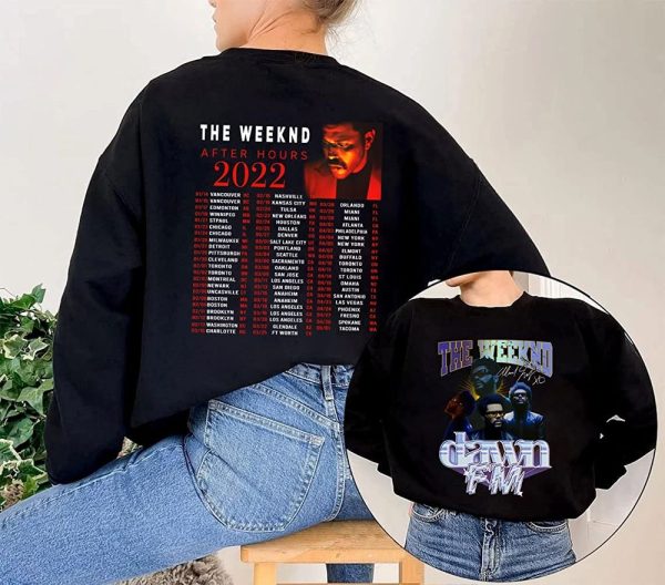 The Weeknd After Hours Til Dawn Tour Dates & Schedule Signature Stadium Tour Both Sided T-Shirt