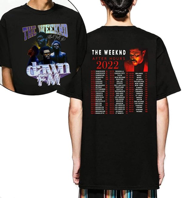 The Weeknd After Hours Til Dawn Tour Dates & Schedule Signature Stadium Tour Both Sided T-Shirt