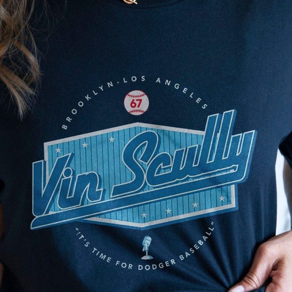 Vin Scully Its Time For Dodgers Baseball Vintage 90sT-Shirt