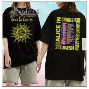 Alice In Chains Shoreline Albuquerque Shirt, Alice In Chains And Breaking Benjamin Bush Tour 2022 T-Shirt