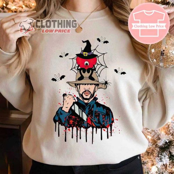 Bad Bunny Michael Myers Horror Halloween Shirt, Un Verano Sin Ti Bad Bunny Witch Halloween T-Shirt