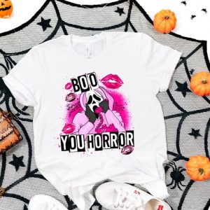 Ghostface Boo You Horror Shirt, Ghostface Boo Squad Whats Your Favorite Scary Movie Halloween Pink T-Shirt