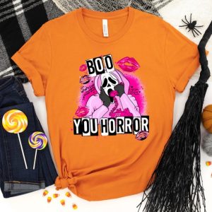 Boo You Horror Shirt Ghostface Boo Squad Whats Your Favorite Scary Movie Halloween Pink T Shirt 3