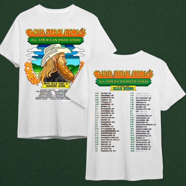 Chris Stapletons All-American Road Show Dates Setlist Shirt, Chris Stapleton With Elle King and Morgan Wade T-Shirt