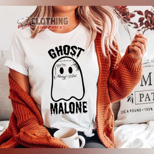 Ghost Malone Shirt, Post Malone Ghost adventures Tatoo Halloween Costumes T-Shirt