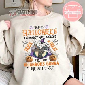 Jack Skellington Wears Witches Hat Halloween Shirt, Jack Skellington Pumkin Halloween Costumes T-Shirt