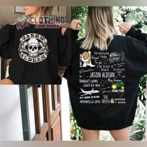 Jason Aldean Cowboys Skull Boots and Hat Shirt Jason Aldean Albums and Song T Shirt 1