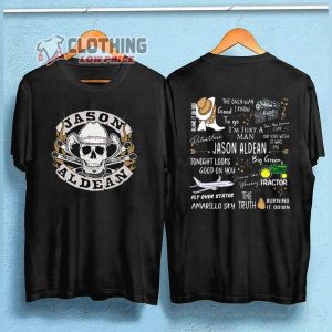 Jason Aldean Cowboys Skull Boots and Hat Shirt Jason Aldean Albums and Song T Shirt 3