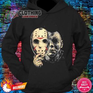 Jason And Michael Myers The Same Person Michael Myers Unmasked Jason Face Halloween hoodie