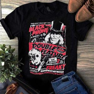 Jason and Freaky Shirt Black Phone, Double Feature Halloween Horror Nights 2022 T-Shirt