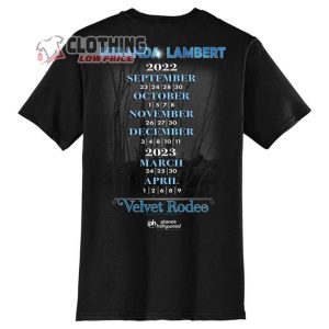Miranda Lambert Velvet Rodeo The Las Vegas Residency Tour 2022 Merch Miranda Lambert Las Vegas Dates Shirt