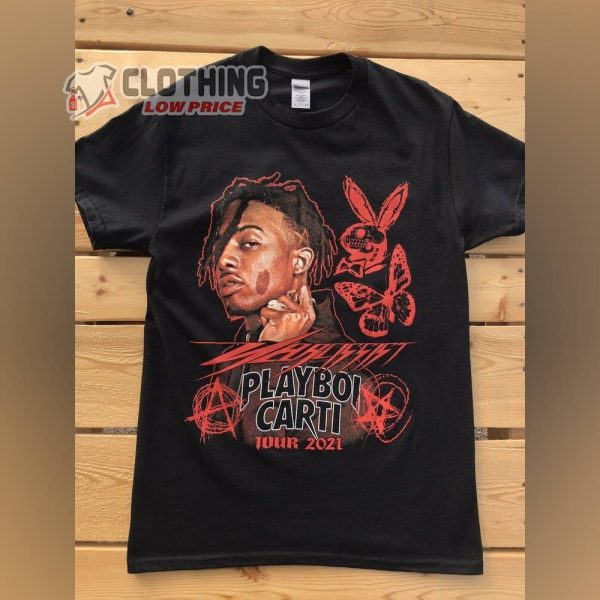 Playboi Carti Narcissist Tour 2021 Merch, Playboi Carti New Tattoo Balding T-Shirt