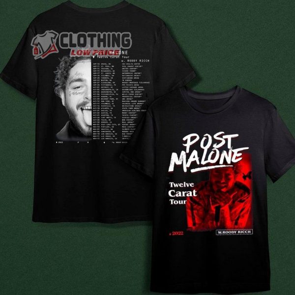 Post Malone Twelve Carat Tour Merch Setlist 2022 Post Malone Concert Omaha Pearl Jam 2022 T Shirt