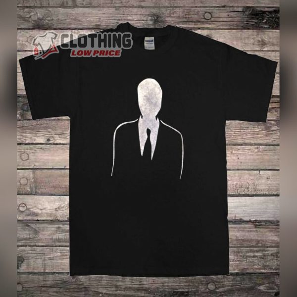 Slenderman Shirt Halloween Black And White T-Shirt New