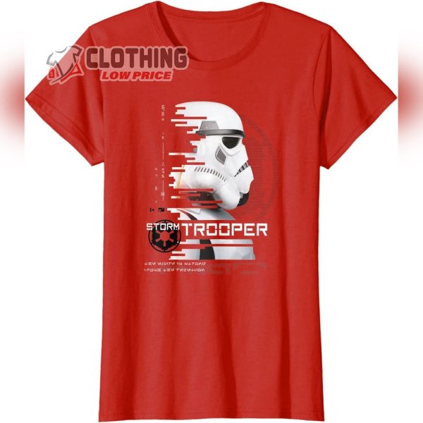 Star Wars Plus Andor Shirt Stormtrooper Big Helmet Red And White T-Shirt