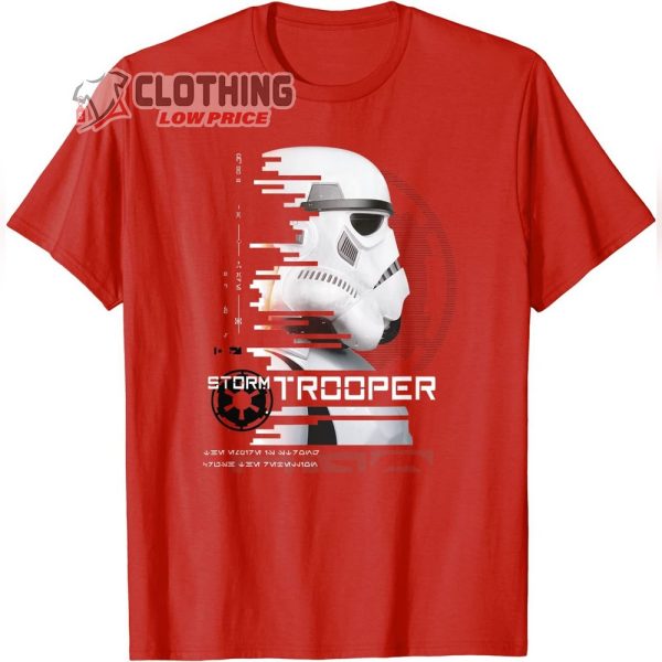 Star Wars Plus Andor Shirt Stormtrooper Big Helmet Red And White T-Shirt