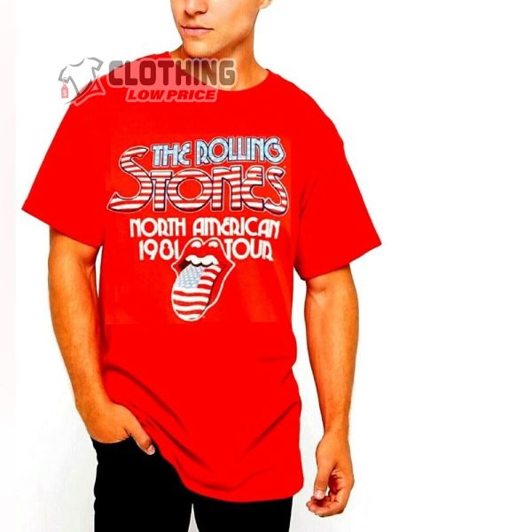 The Rolling Stones North American 1981 Tour Merch, The Rolling Stones Tour Setlist T-Shirt