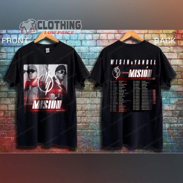 ‎Wisin y Yandel Tour Merch 2022 ‎La Ultima Mision Tour Dates T-Shirt