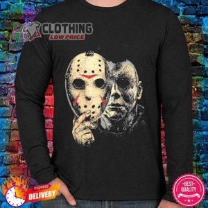 michael myers and jason voorhees face halloween shirt sweater