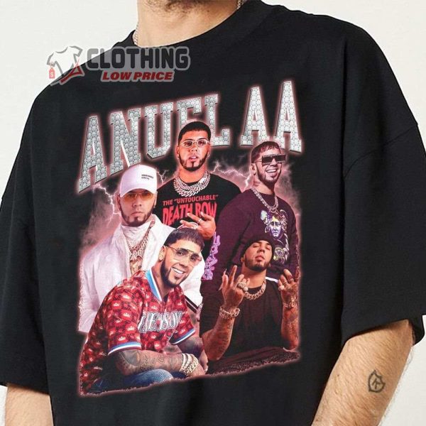 Anuel Aa Rapper HipHop Tuor Merch, Legends Never Die World Tour T-shirt