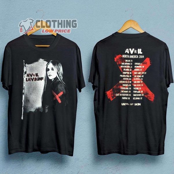 Avril Lavigne Tour Vinage 2004 Merch, Avril Lavigne And Adam Related Album Songs T-Shirt