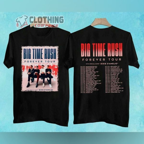 Big Time Rush Forever Tour 2022 Merch, Big Time Rush Tampa Sunrise Album Songs T-Shirt