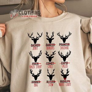 Christmas Reindeer Merch Reindeer Varieities 2022 Merry Christmas T Shirt