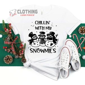 Christmas Snowmies Merch Matching Family Chillin With My Snowmies Christmas T Shirt 2