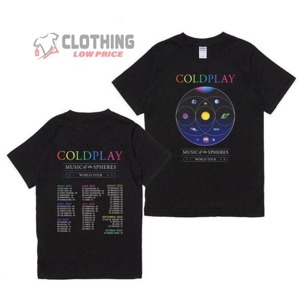 Coldplay Music Of The Spheres World Tour Dates Merch, Coldplay Concert Tour 2022 T-Shirt