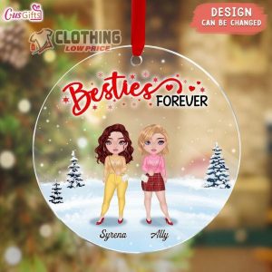 Custom Personalized Besties Acrylic Ornament Christmas 2022 Ornament
