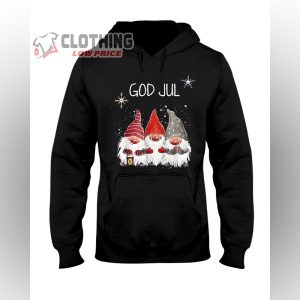 Cute Nisse God Jul Norwegian Shirt Three Happy Gnome Smile Christmas Sweatshirt 3 hoodie